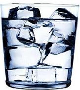 ice cubes in glass of water - small