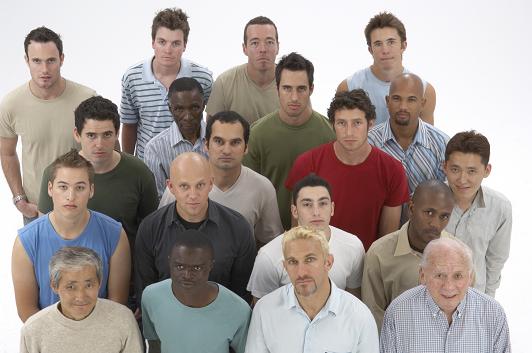 Interracial group of men